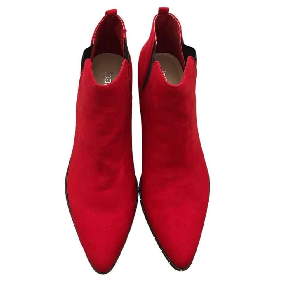 NWT BAR III GABBY MC ANKLE BOOTIES BOOTS MICROSUEDE STUDDED DETAIL RED‎ Size 9 M